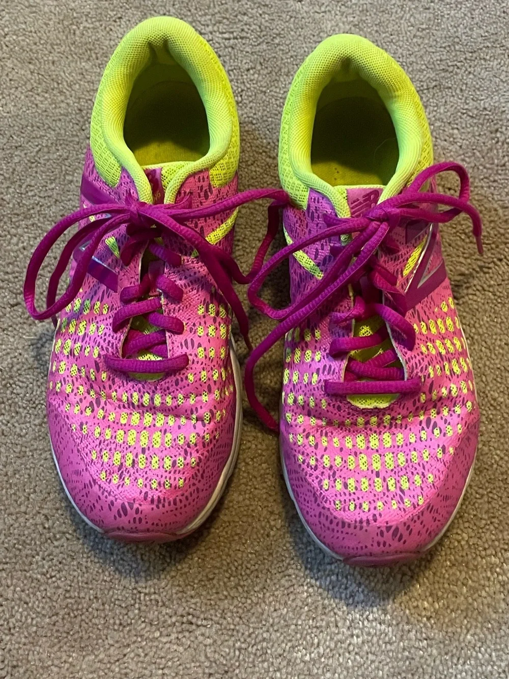 Girls’ Size 4 New Balance Hot Pink & Neon Yellow Sneakers
